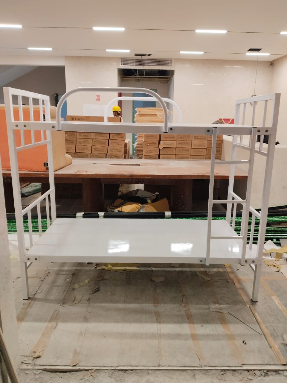 White Finish Double Decker Bunk Bed